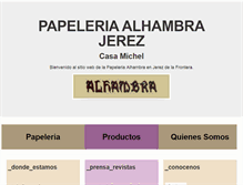 Tablet Screenshot of papeleria-alhambra-jerez.com